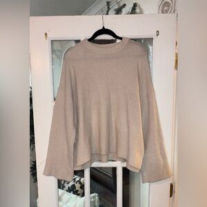 Elodie Anthropologie Cream Knit Oversized Sweater Medium